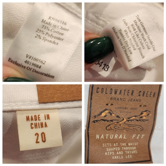NWT Coldwater Creek Embroidered White Ankle Stretch Denim Jeans Size 20 - Picture 16 of 16